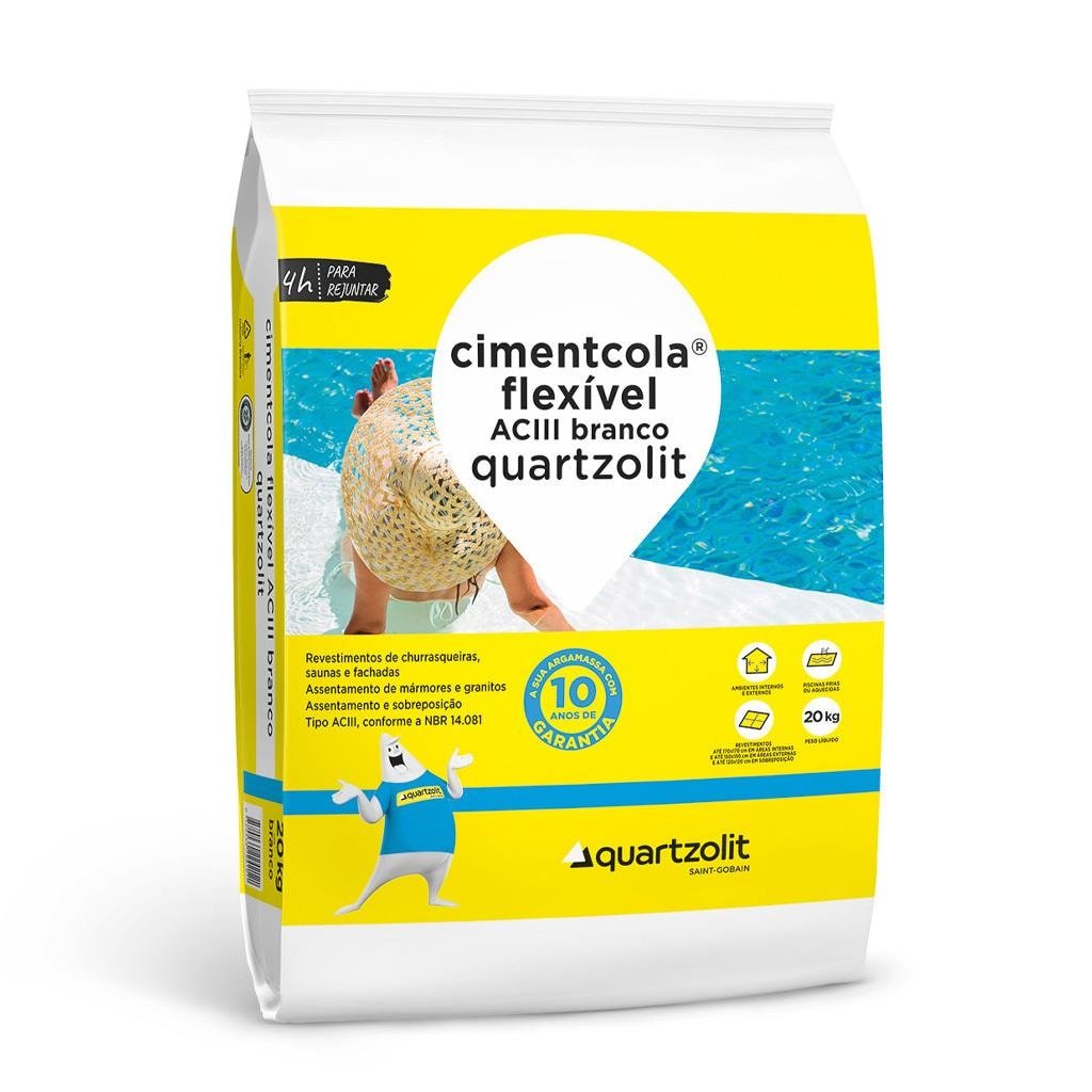 Argamassa Flexivel AC3 Branco 20kg Pl - Quartzolit