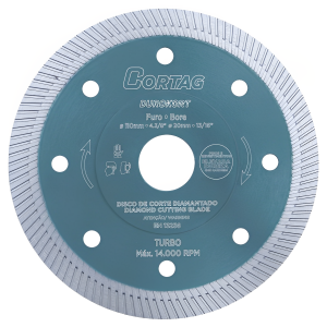 Disco Diamantado 110mm Porcelanato Turbo Cortag 4.3/8 60863