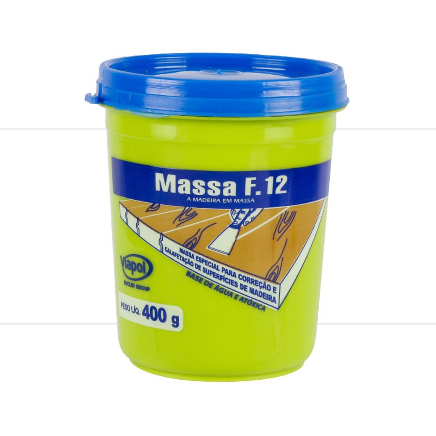 Massa Madeira F12 400g Branca Viapol