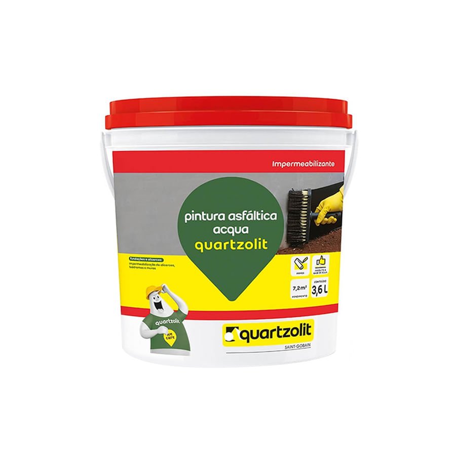 Pintura Asfaltica Acqua - GL 3,6L - Quartzolit