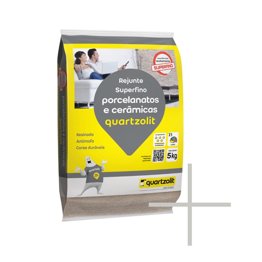 Rejunte Porcelanato Cinza Platina 5kg - Quartzolit