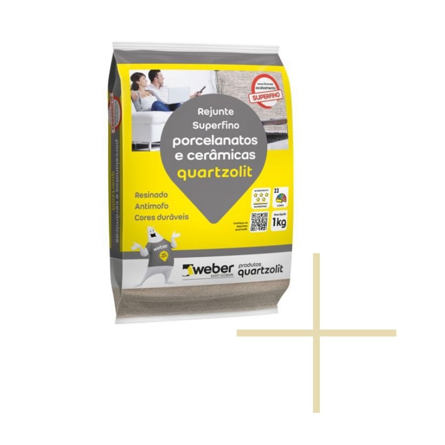 Rejunte Porcelanatos Bege 1kg - Quartzolit