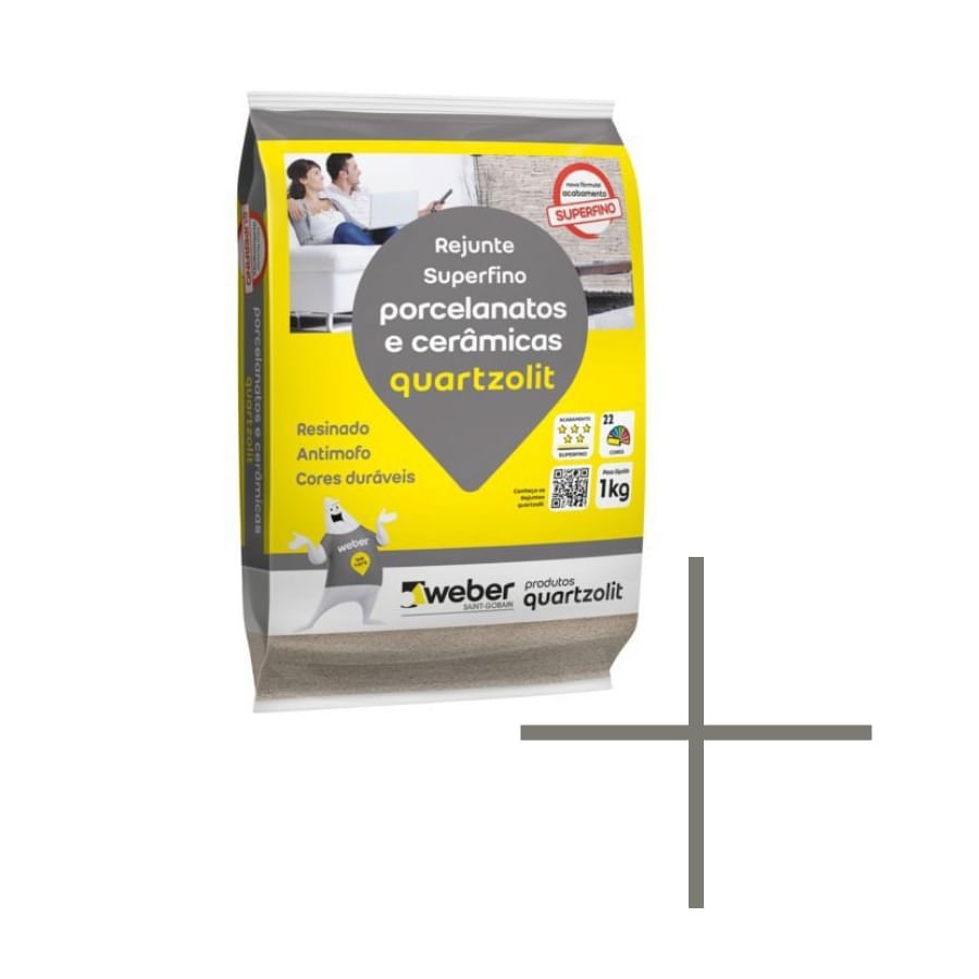 Rejunte Porcelanatos Cinza Outono 1kg - Quartzolit