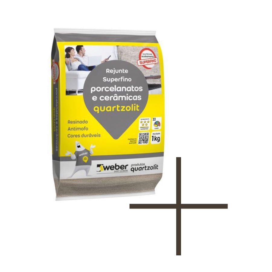 Rejunte Porcelanatos Marrom Cafe 1kg - Quartzolit