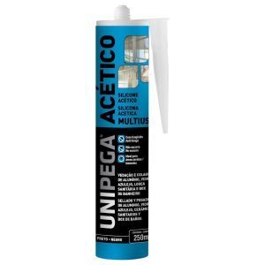 Silicone Acetico Multiuso Preto Cartucho 250ml - Unipega